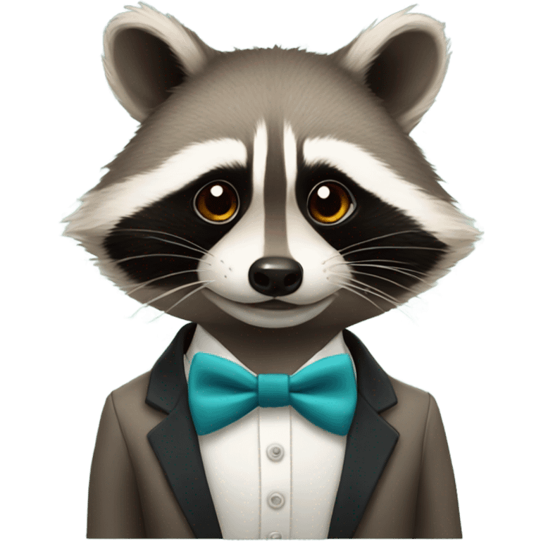 Raccoon with bow tie emoji