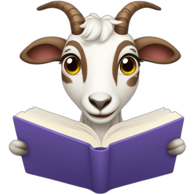 spotted goat reading a book emoji