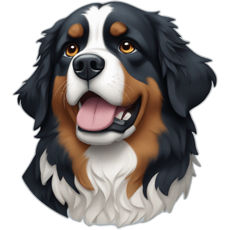 bernese mountain dog near a glacier emoji