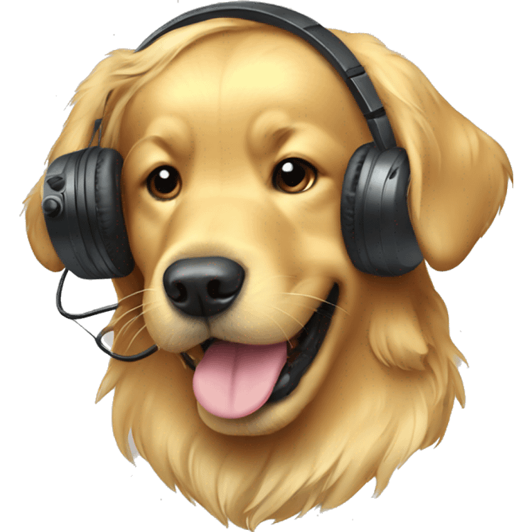 golden retriever with gaming headset emoji