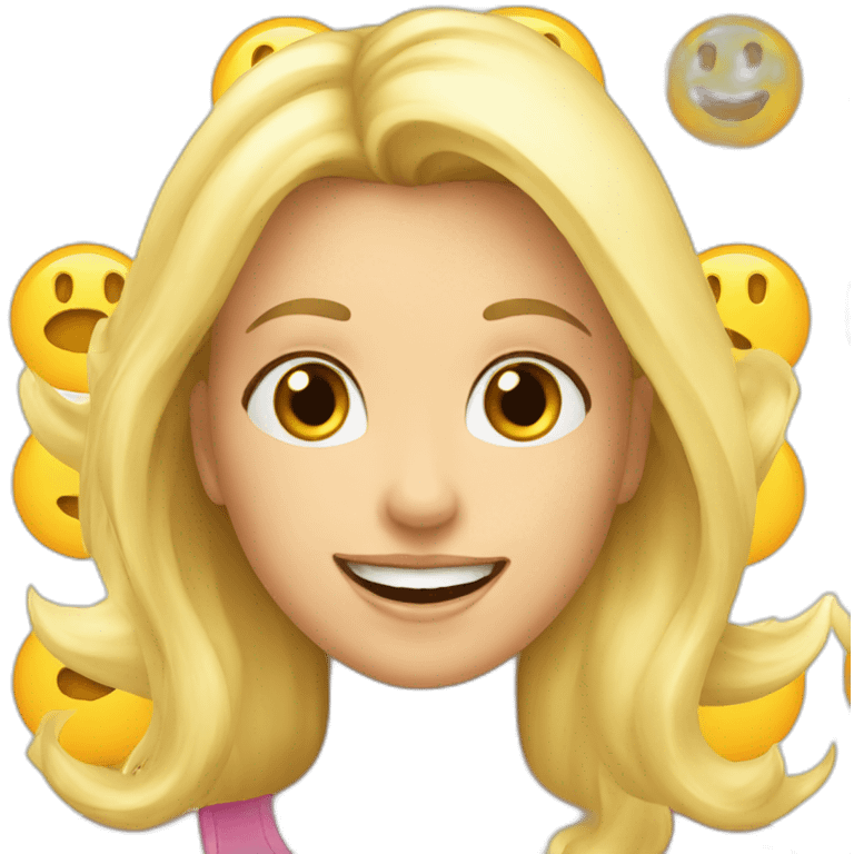 blonde happy girl emoji