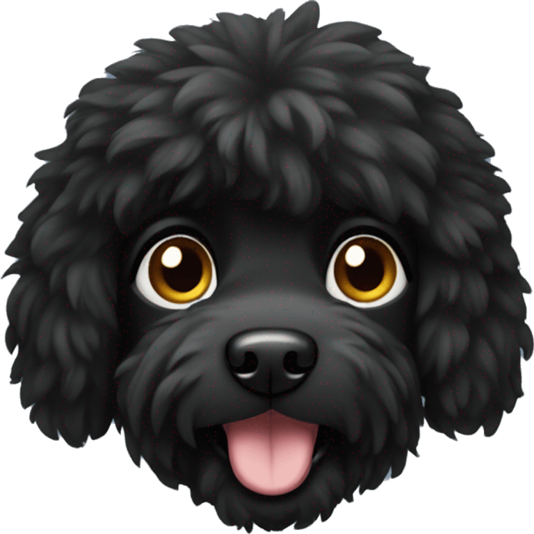 Black fluffy dog  emoji