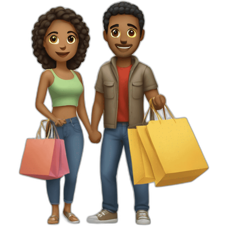 latin couple shopping together emoji