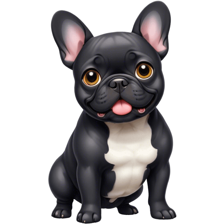 French bulldog black emoji