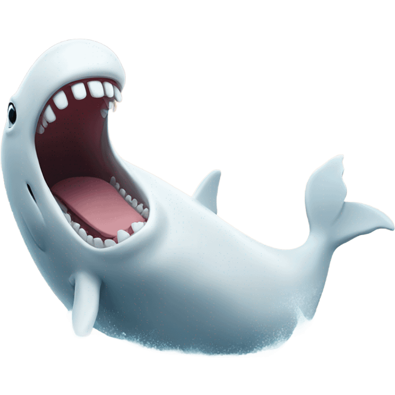 white whale , open mouth emoji