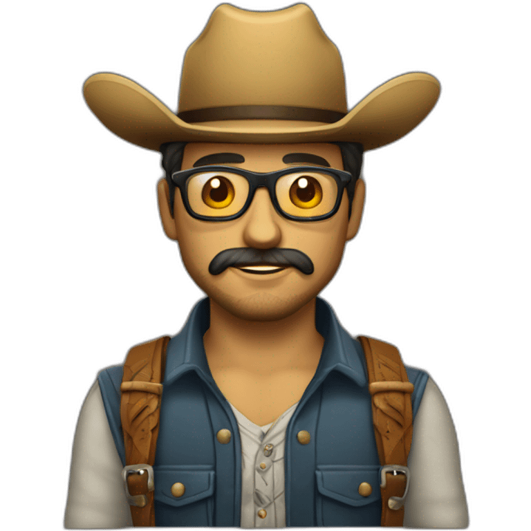 Vaquero con gafas de sol y chimuelo emoji