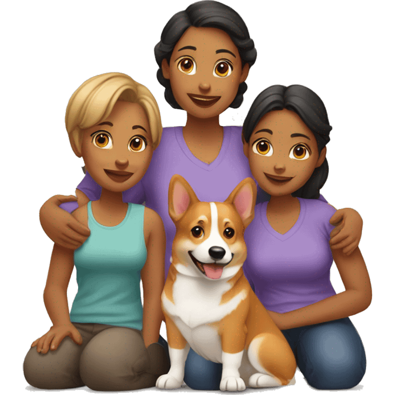 lebian family with corgi dog emoji