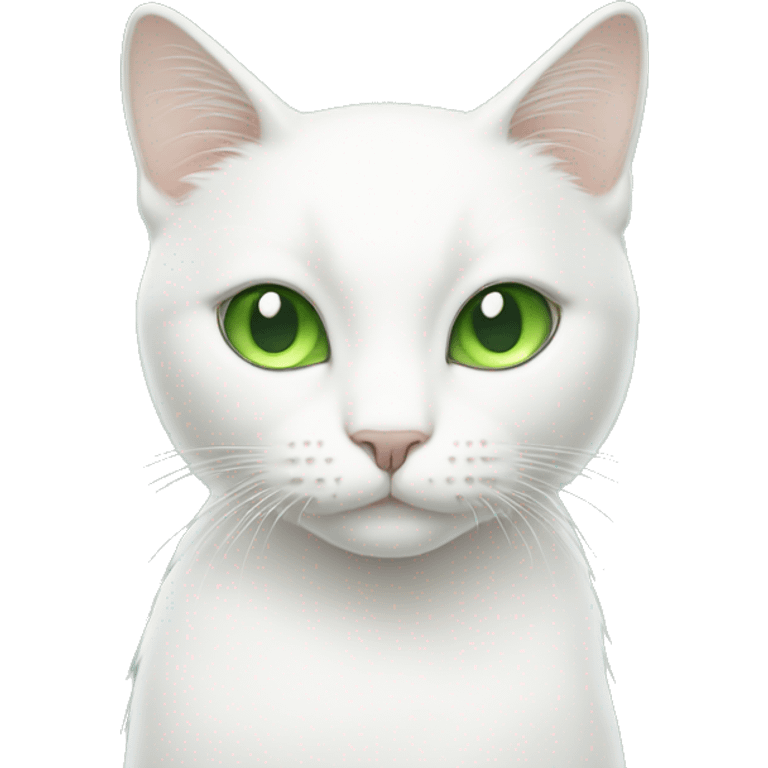 white cat with greenish eyes emoji