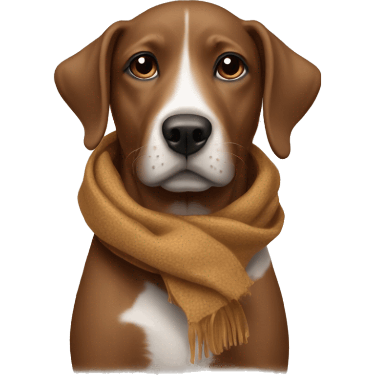 Brown dog with a scarf  emoji