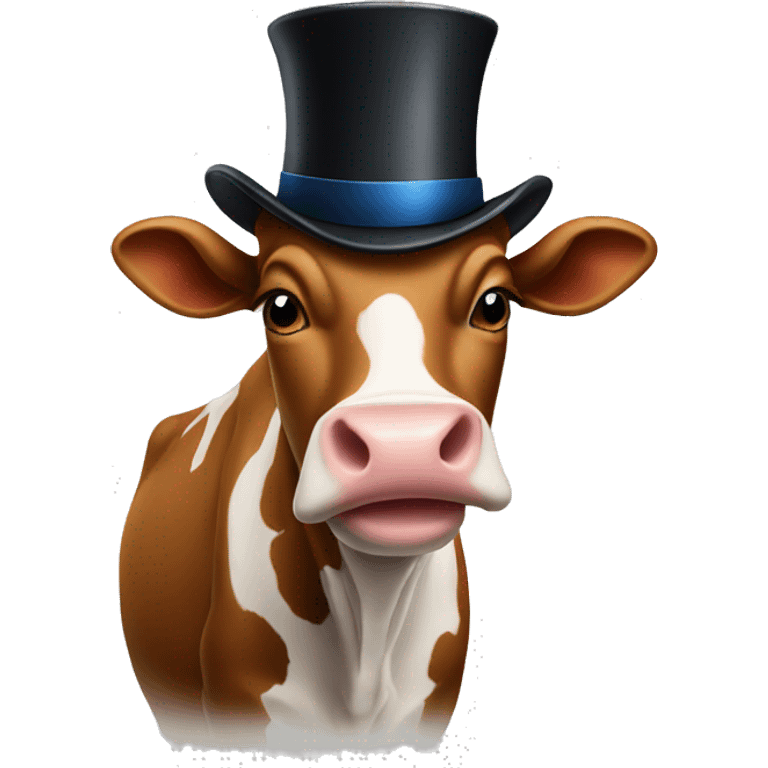 Cow with a top hat  emoji