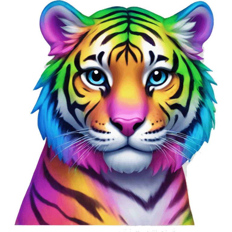 lisa frank rainbow tiger emoji