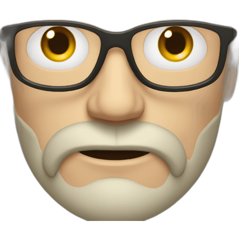 furious white man with beard, medium lenght dark hair and glasses emoji