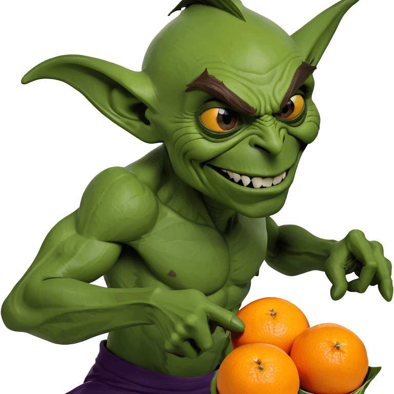 Goblin stealing oranges emoji