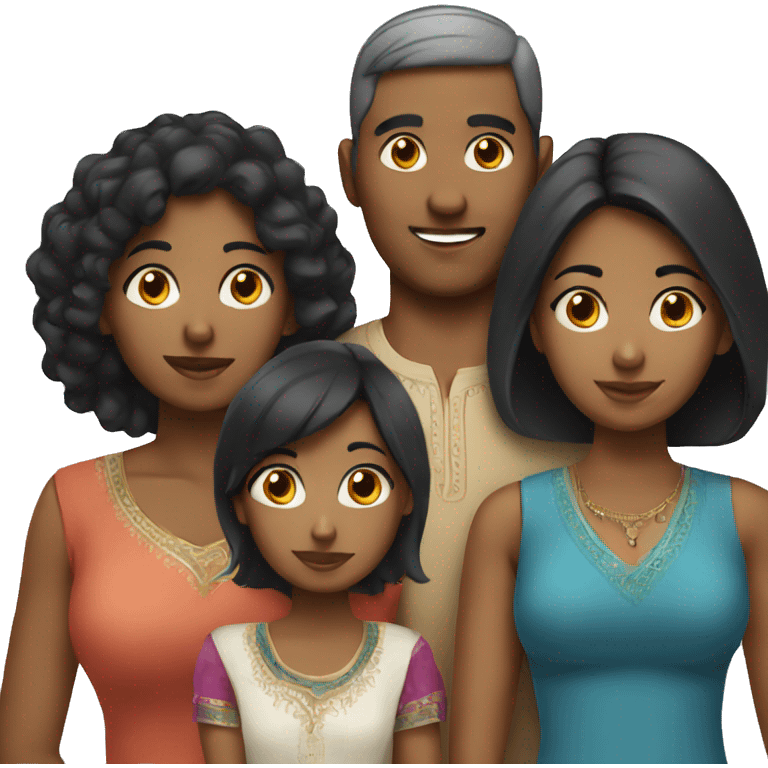 Indian family black hair emoji