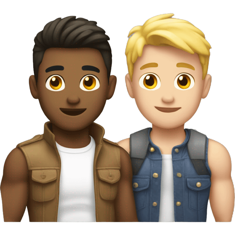 Gay couple a twink and a muscular guy emoji