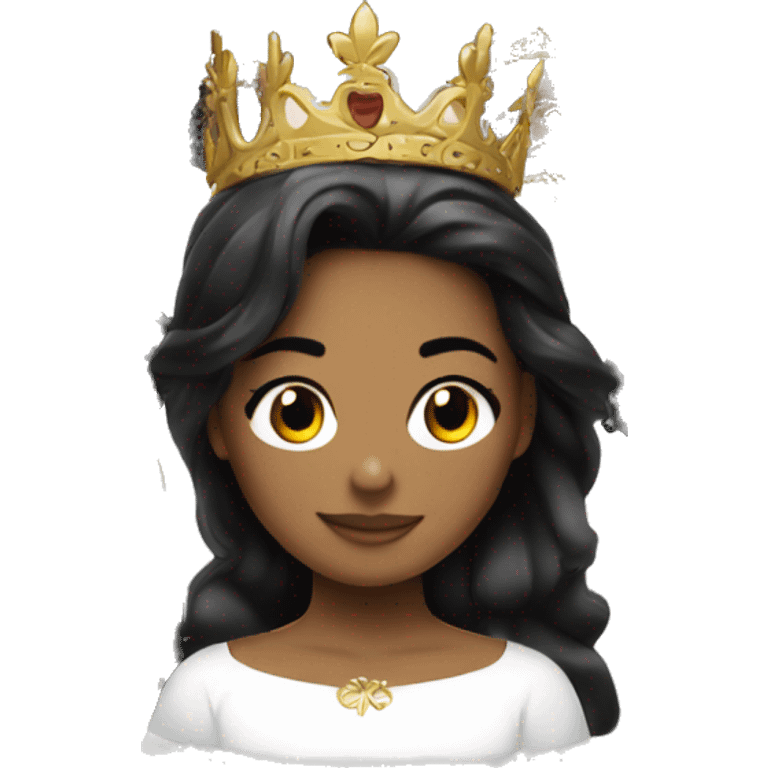 Princesa piel blanca cabello negro emoji