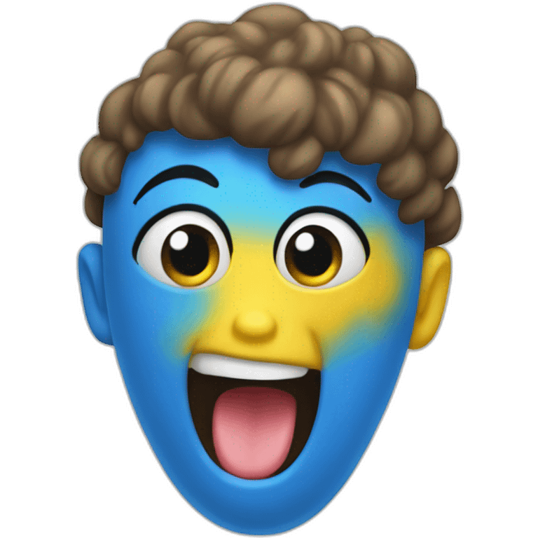 Yellow blue poo emoji