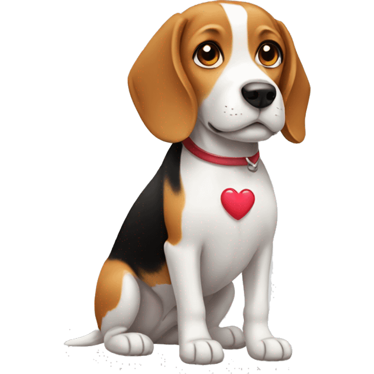 Beagle with heart  emoji