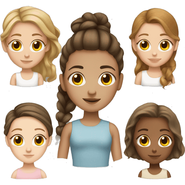 Kids sisters white girls brown hair emoji