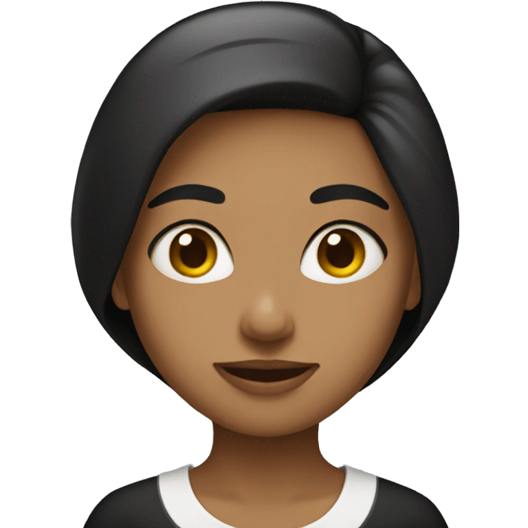 women with black long ha emoji