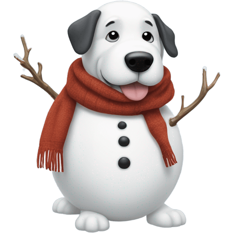 Dog snowman emoji