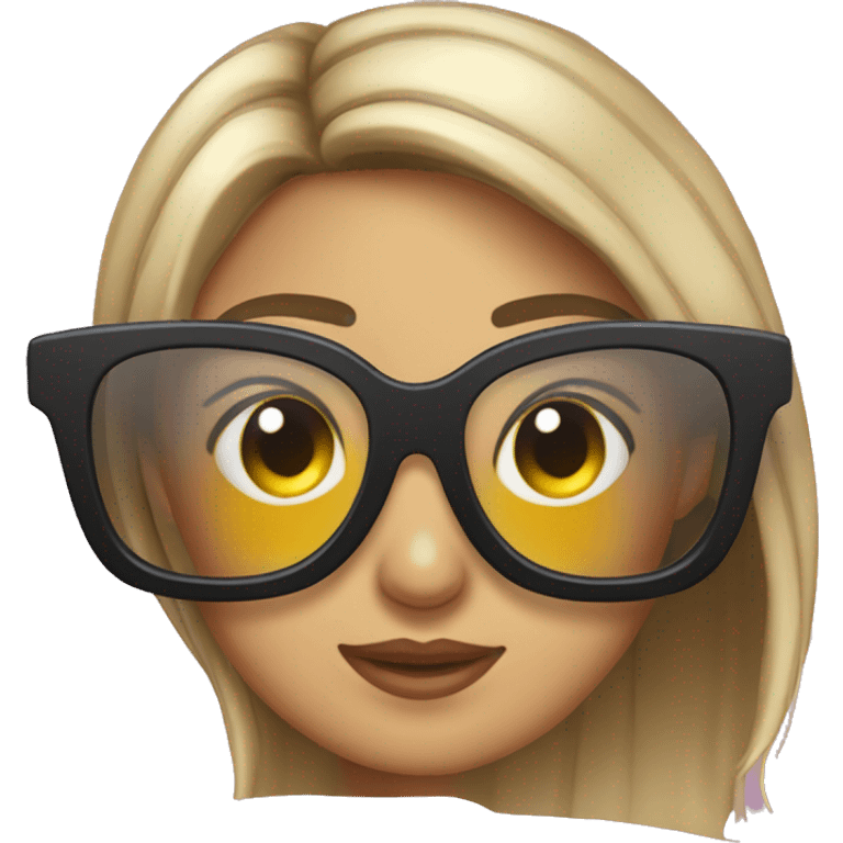 una chica poniéndose sus gafas de sol en la playa  emoji