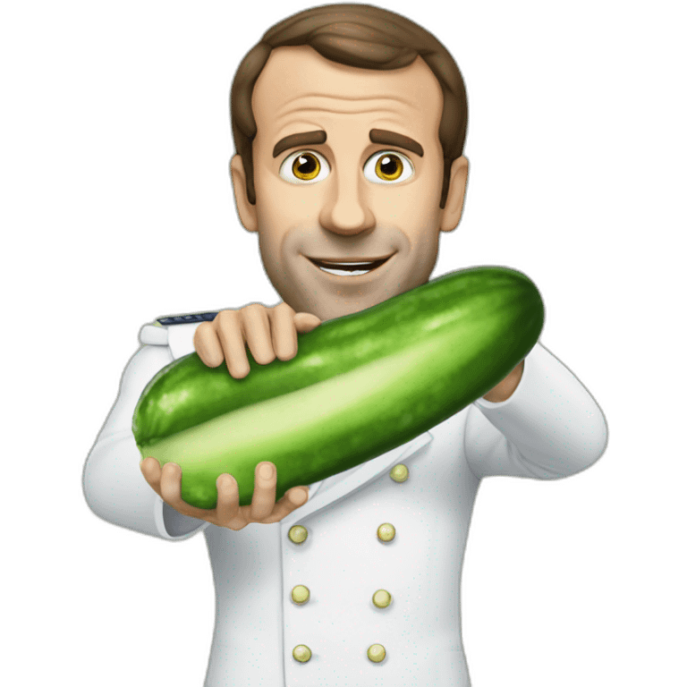 macron eat comcumber emoji