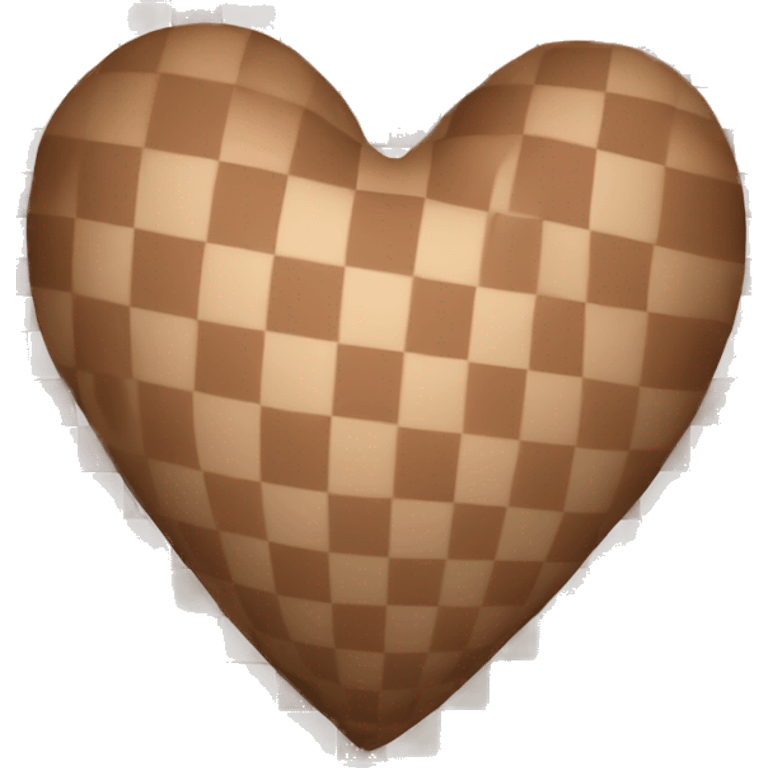 brown pastel checkered heart emoji