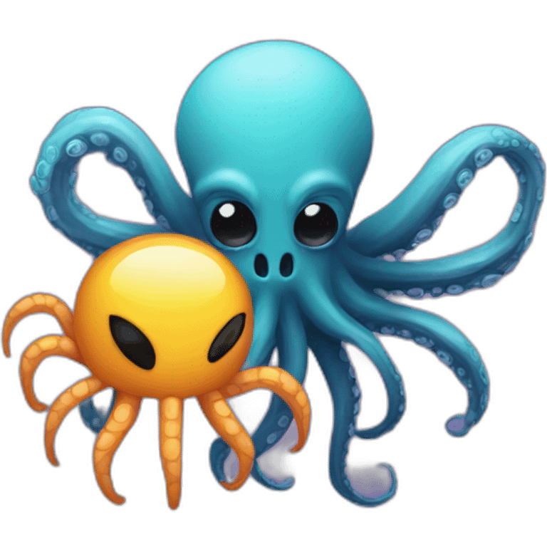 Octopus and spider like alien emoji