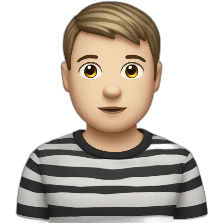 Pugsley adams with striped T-shirt emoji