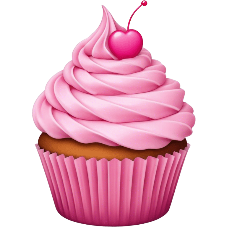 Cupcake with pink icing emoji