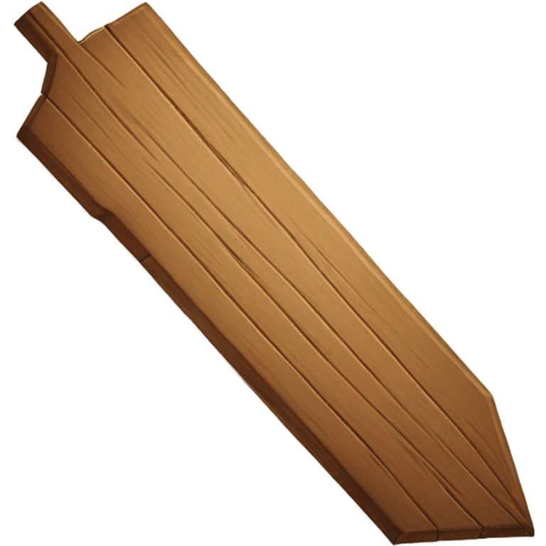 wooden plank shaped as an arrow emoji