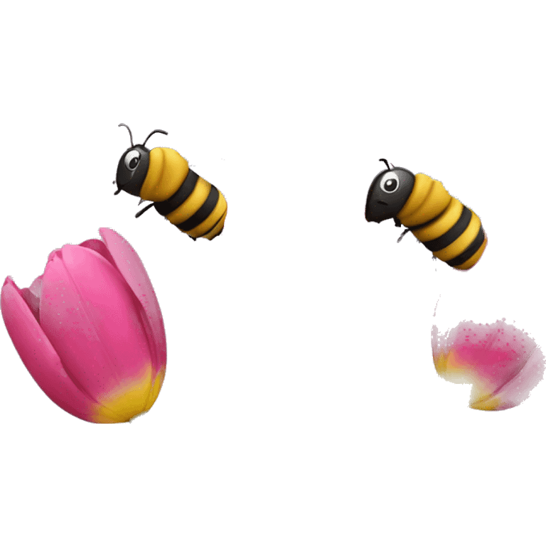 Tulips with bees emoji