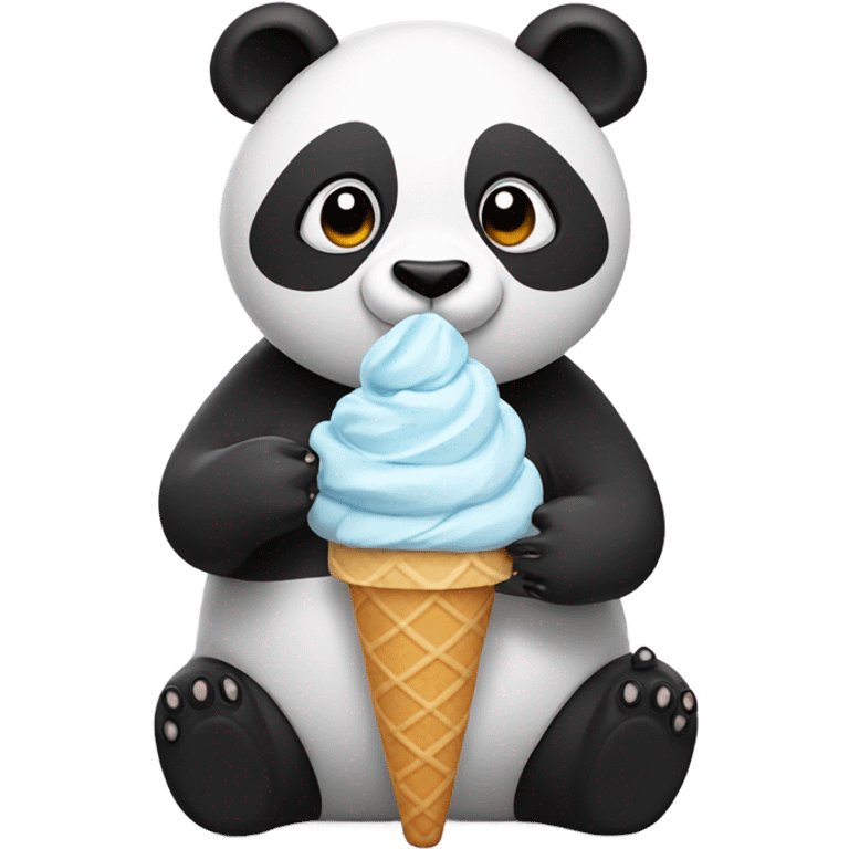 Panda eating ice cream  emoji