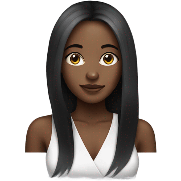 beautiful black girl with straight hair emoji