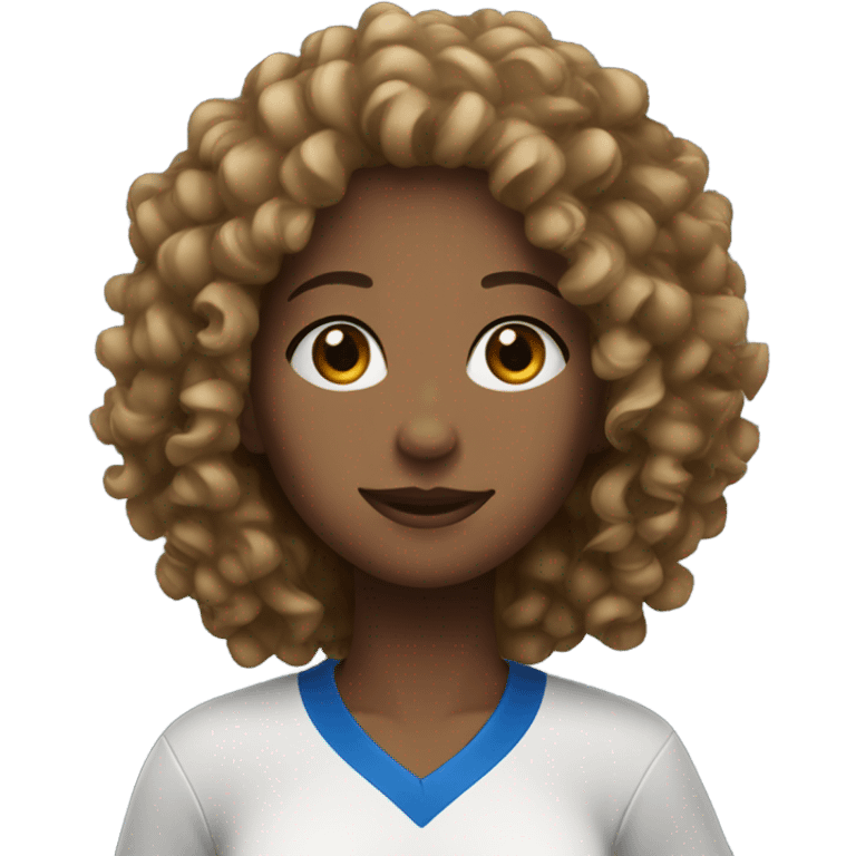 Curly hair girl with volleyball  emoji