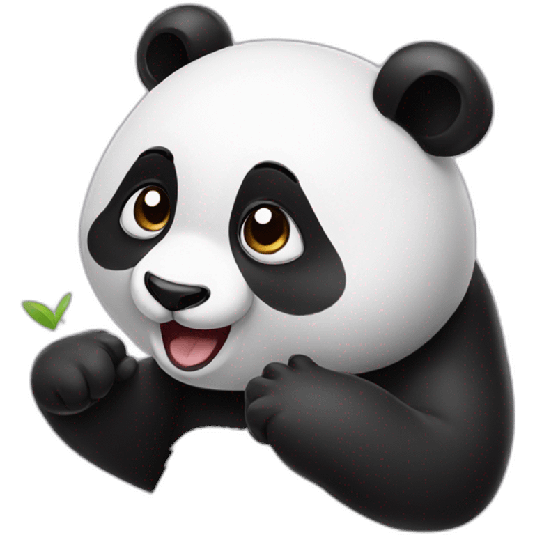 Panda giving a flying kiss emoji