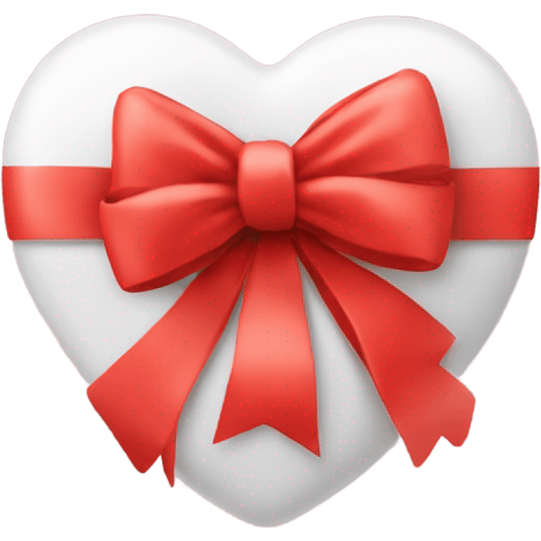 gift heart soft red color white bow emoji