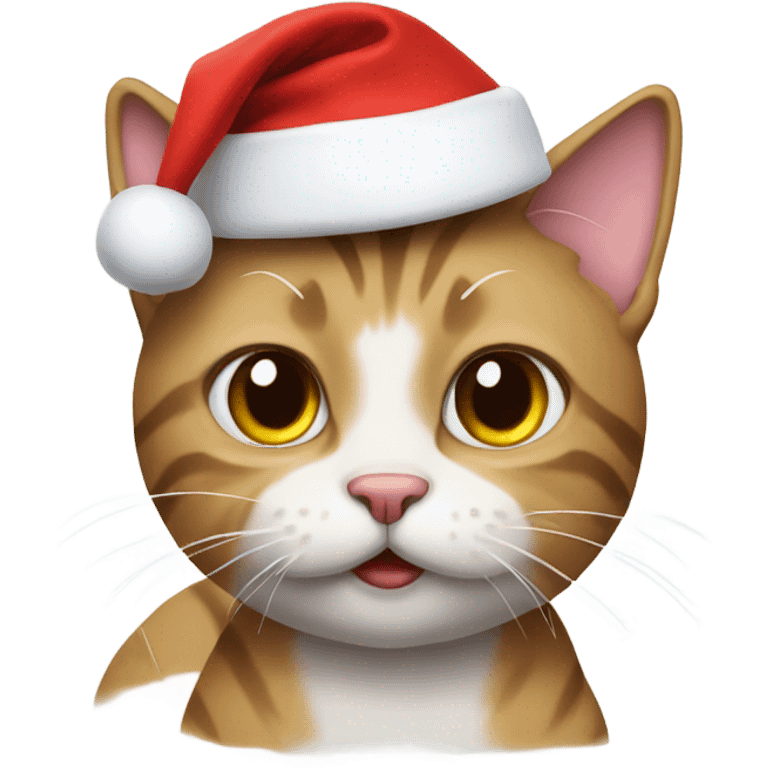 Cat wearing Santa hat emoji