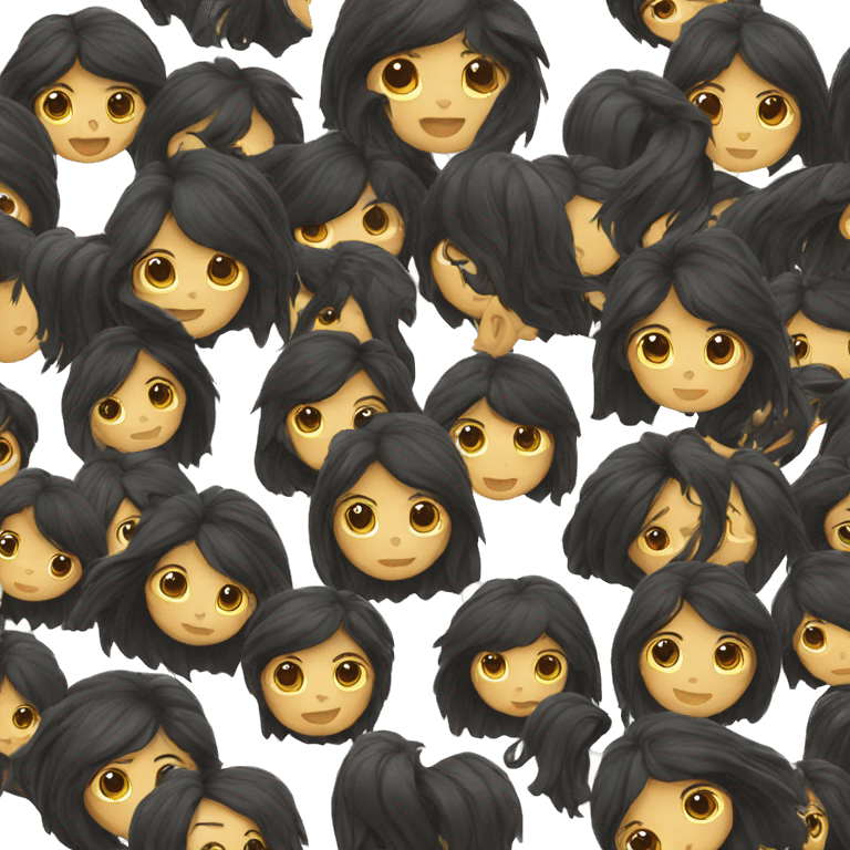 black long hair emoji