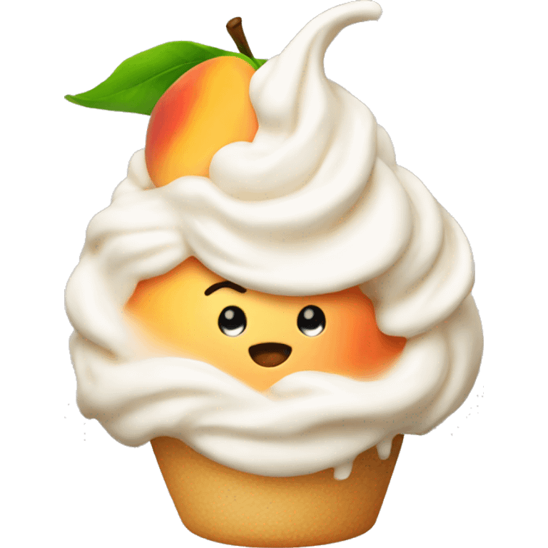 Whipped cream peach emoji