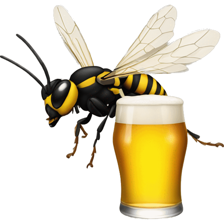 Wasp drinking beer emoji