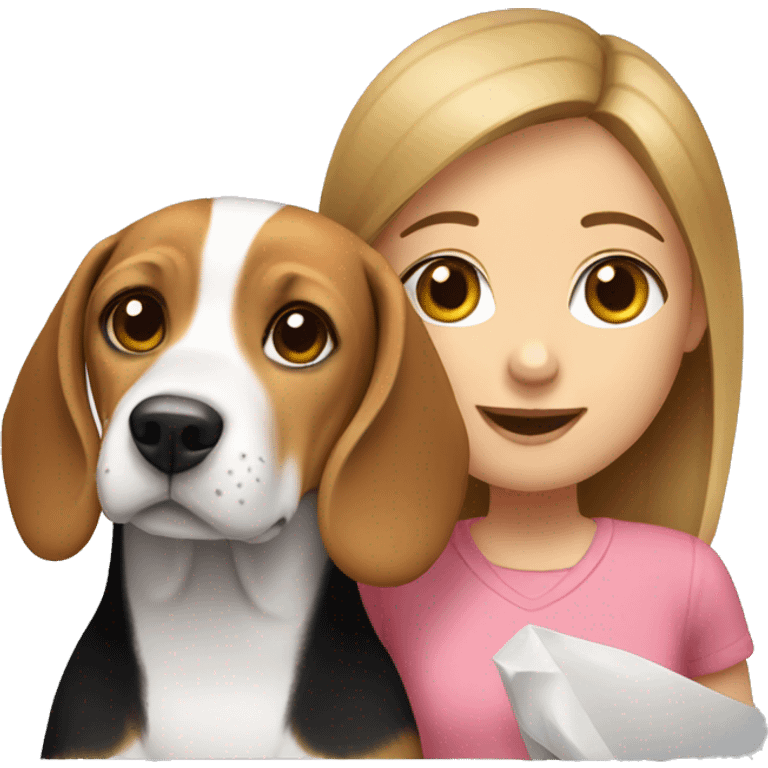 Beagle with girl  emoji