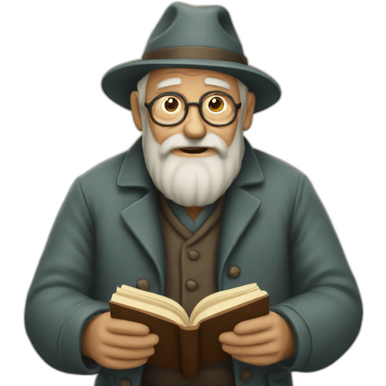 An old man read a book emoji