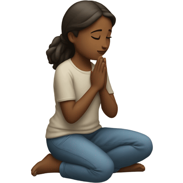 A girl praying emoji