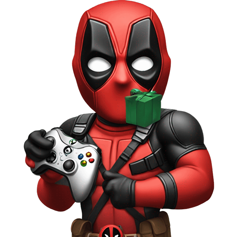 Deadpool holding xbox controller emoji