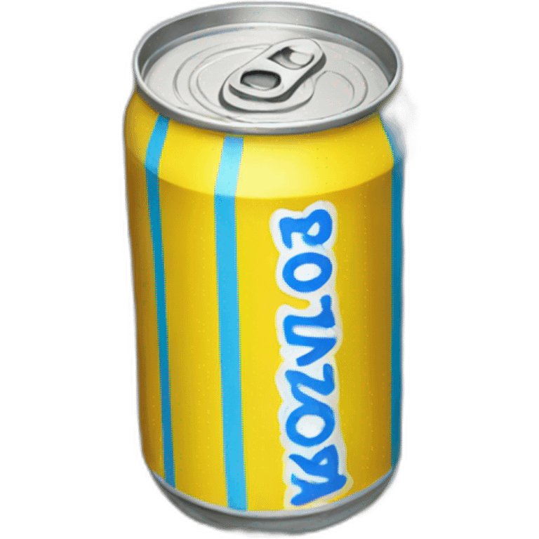 Yellow soda can with blue stripe emoji