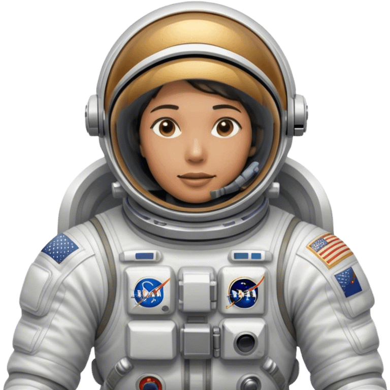 Cinematic Realistic Astronaut with concealed face– A highly detailed depiction of an astronaut in a state-of-the-art space suit, floating weightlessly in the vast expanse of space. The reflective visor hides the face so we do not see the astronauts face, while intricate suit details and soft lighting create an immersive sense of realism. emoji