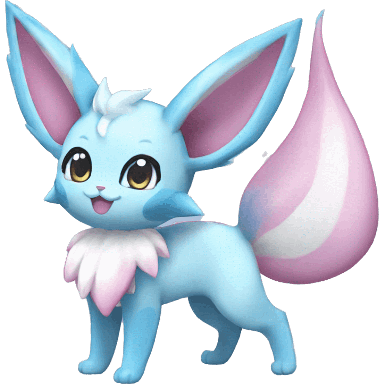 Kawaii Sylveon-Glaceon-Vaporeon-Espeon-Pokémon full body emoji