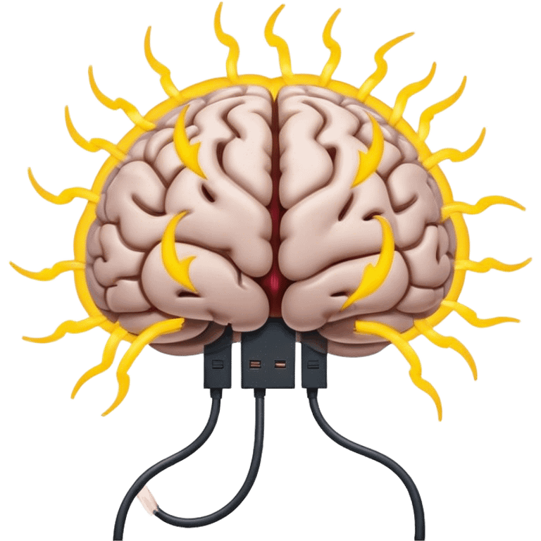 brain with electricity around it emoji